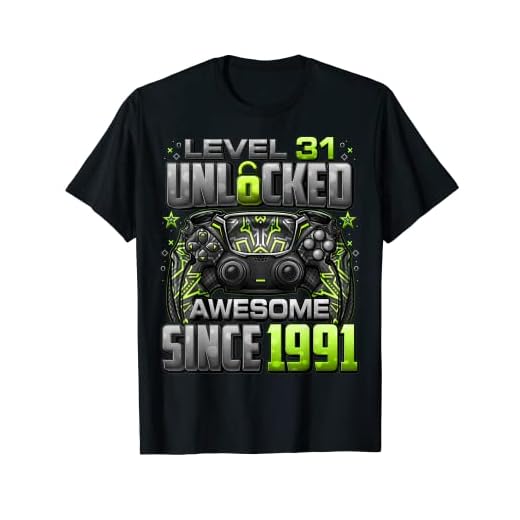 Nivel 31 Desbloqueado Impresionante desde 1991 Juegos de 31 cumpleaños Camiseta