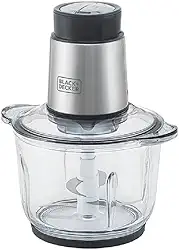 BLACK+DECKER Processador de Alimentos Antiaderente em Inox, Gourmand Gris, Modelo MP300G, 110V
