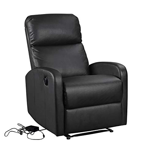 Happy Garden Fauteuil électrique inclinable Relax Noir. Fauteuil de Salon Relax en Simili Noir...