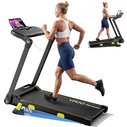 YPOO Walking Pad Treadmill with Desk and Incline, 0.6-7.5 MPH Portable Treadmill, 4 in 1 Foldable Treadmill for Home Office, 350 LBS, 3.5HP, APP and Remote Control, Silver