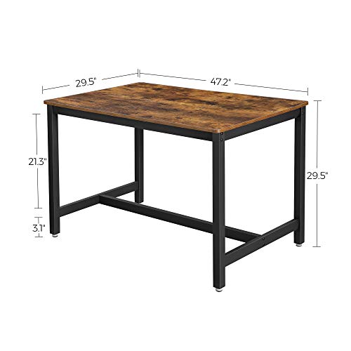 image for VASAGLE 47 Inches Dining Room Table for 4, Industrial Style with Heavy