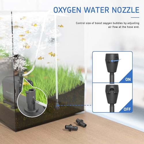 Image of Simple Deluxe 210GPH 8W Water Table Pump (800L /H), Pond Pump with 2 Nozzles, Perfect for Fish Tank, Pond, Aquarium, Statuary, Hydroponics, Black