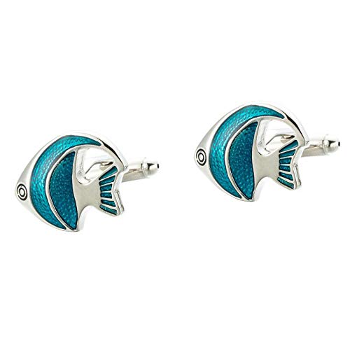 Fablcrew 1 paar manchetknopen in visvorm van legering voor heren. - Image 3