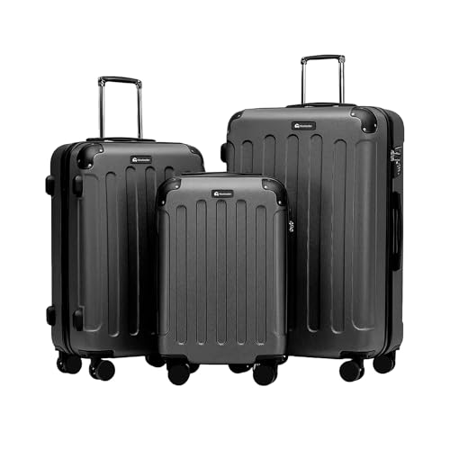 Recopilación de Maletas baratas Top 10. 50 Bluelander Juego de 3 Maletas de Viaje Material Ligero Diseño Texturizado, Amplio Espacio Sujetadores, Maletas de Viaje 10, 20, 25 kg, Candado de Combinación, Ruedas Giratorias...