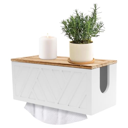 Paper Towel Dispenser Wall Mount, Wooden Bathroom Paper Towe