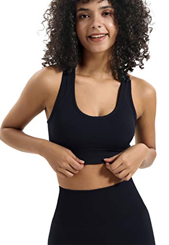 Women's Yoga Outfits 2 Piece High Waisted Leggings with Sports Bra Gym Clothes Sets4