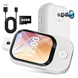 MP3プレーヤー 【90°回転式カメラ付き&Bluetooth5.3バージョン】音楽プレーヤー デジタルオーディオプレーヤー 2.1インチタッチスクリーン スピーカー内蔵式 64GBメモリーカード付き TypeC充電式 操作簡単 FMラジオ 録音 アラーム 電子ブック 写真 通勤通学 旅行 出張 スポーツ 語学学習 撮影 軽量 小さい 使いやすい 持ち運び便利 子供向け 日本語説明書付き