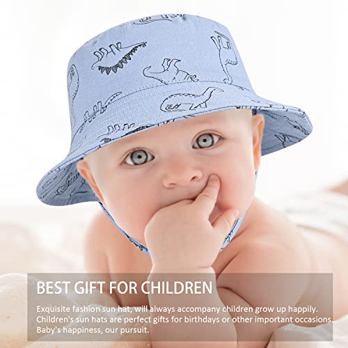 Baby Boy Sun Hat, Summer Beach Upf 50+ Sun Protection Hats, Toddler Kids Wide Brim Sun Hats Cap（12-24 Months Light-Blue #TOP5