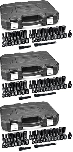 Image of GEARWRENCH 44 Pc. 3 /8 inch Drive 6 Point Standard & Deep Impact SAE /Metric Socket Set - 84916N (Pack of 3)