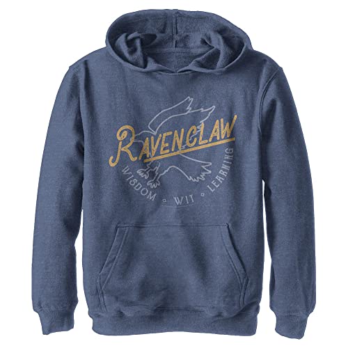 Harry Potter Kids Deathly Hallows Craft Ravenclaw Youth Pullover Hoodie, Navy Blue Heather, X-Large