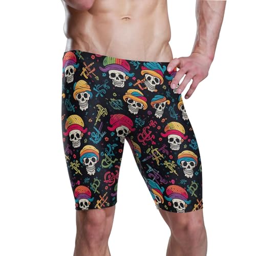 Sugar Skull Skeleton Gothic Men's Swim Jammers Swimsuit M B0400515