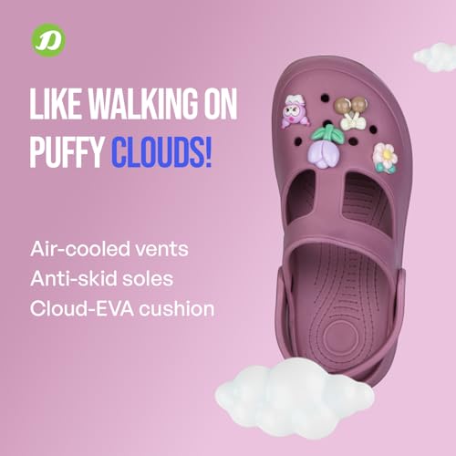 Image of DOCTOR EXTRA SOFT Women's Classic Charms Clogs /Sandals with Adjustable Back Strap for Adult | Comfortable & Light Weight | Stylish & Anti-Skid |Waterproof & Everyday Use Mules for Girls & Ladies D-511