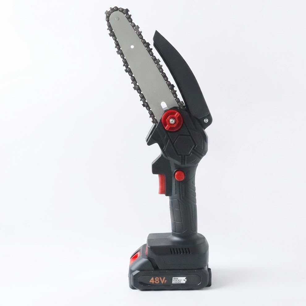Mini Cordless Electric Chainsaw 48V Rechargeable Battery Powered Chain Saw | Portable Handheld Wood Cutter for Garden Pruning, Branch Cutting, DIY Woodwork with Complete Accessories Kit-image-19