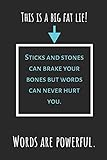 This Is A Big Fat Lie! Sticks And Stones Can Break Your Bones But Words Will Never Hurt You: Words Are Powerful.: Organizer, Diary & Planner