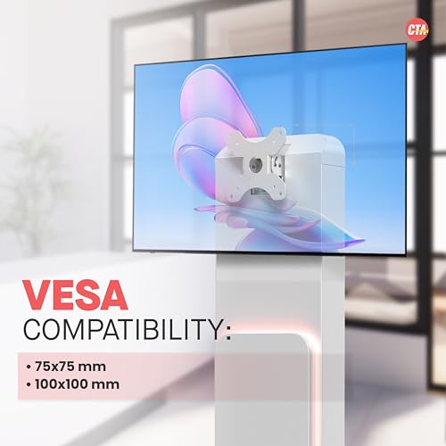 Image of Brandable Kiosk Floor Stand for Displays - with Custom Branding Panel & LED Lights VESA 75x75 100x100 Monitor TV Tablet Displays - Lockable Secure (ADD-VFSKLED)