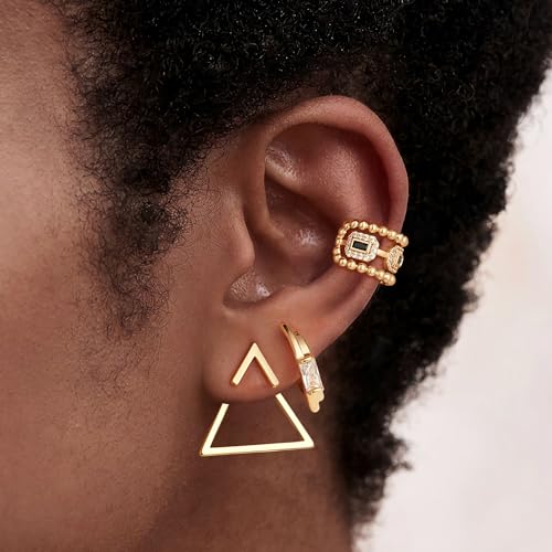 MYEARS Women Earrings Gold Stud 14K Small Simple Hypoallergenic Everyday Jewelry3