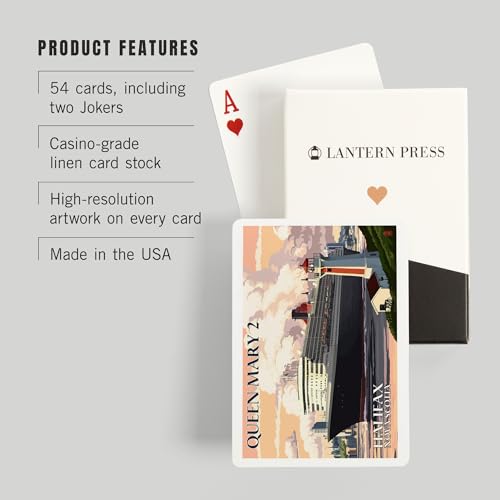 Lantern Press Baraja de Poker Queen Mary 2 52 cartas miniatura 3