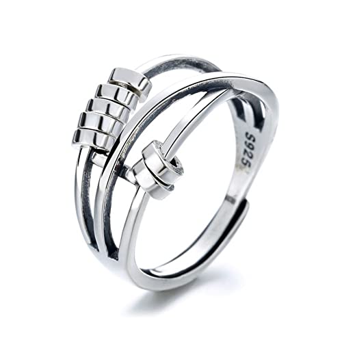 Anxiety Relief Ring 925 Sterling Silver Spinner Ring