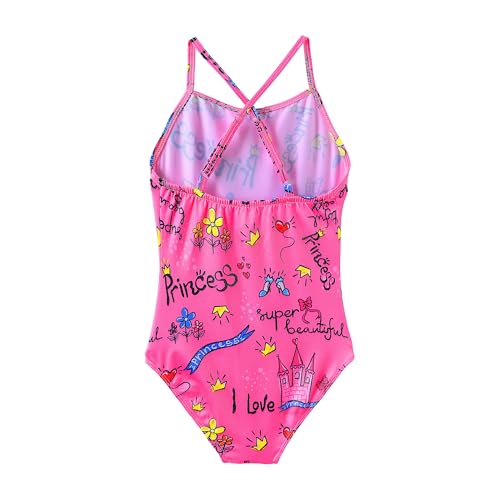 Image of iLover Girls Sparkle One Piece Swimsuits Crossback Swimwear Beach Bathing Suit with Adjustable Strap 4-10 Years