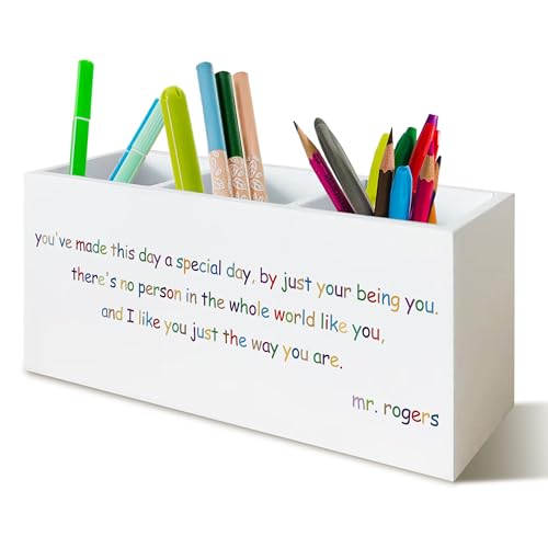 UNCDLV Mr.Rogers Inspirational Quotes Pen Holder for Desk, Motivational Gifts for Women...