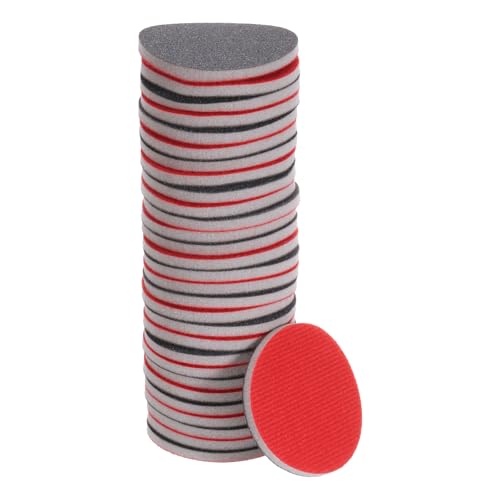QUARKZMAN 30pcs Esponja de Lijado de 180 Granos de 3' con Gancho y Bucle para Lijadora Orbital, Esponja de Lijado Húmedo/Seco para Pulir Coches, Madera, Yeso, Metal y Muebles