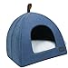 Zerone Pet Tent, Foldable Cat Bed Breathable Cat House Indoor Pet Tent Dog Bed with Mat (L)