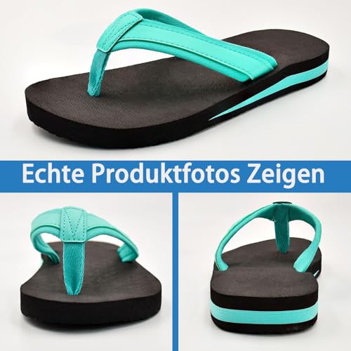 ELUTONG Kinder Flip Flops Jungen Mädchen Sandalen Wasserschuhe Jungen Mädchen Unisex-Kinder Strandschuhe Flip Flops EU 35 (Hellblau)