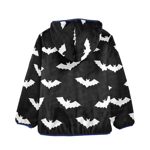 CHIFIGNO White Bat Black Toddler Boys Zip up Hoodie Light Warm Fleece Outerwear Jackets 3T2