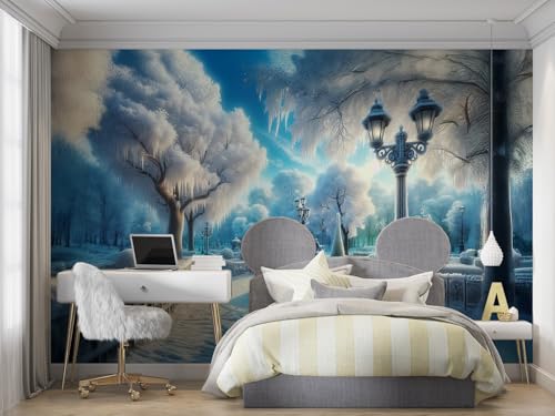 Papier peint coucher de soleil prairie pour masquer un mur vide et illuminer le salon - 6