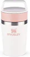 Stanley - Copo de Café Térmico, Caneca de Viagem Café Go com Tampa de Duas Partes Para Beber e Alça de Transporte, Garrafa Térmica de Aço Inoxidável, 236 ml, Rose Quartz