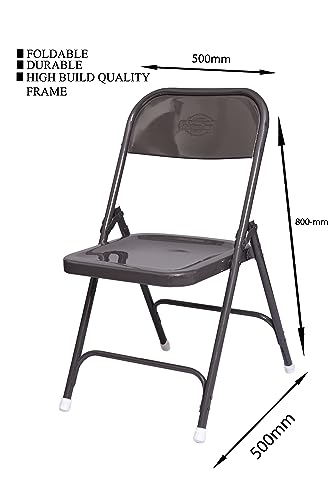 Image of Cauvery's Cafe Model Easy Folding Metal Outdoor and Indoor Chair - Grey
