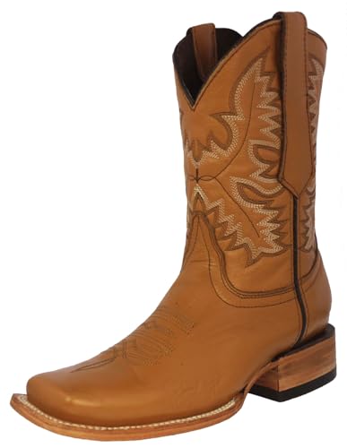 Texas Legacy Mens Buttercup Western Cowboy Boots Rodeo Wear Leather Square Toe Botas