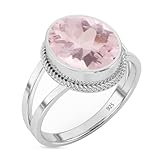 925 Sterling Silver Ring For Women & Girls Morganite Ring Sterling Silver Engagement Ring Oval Gemstone Ring
