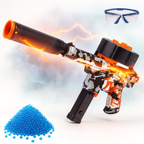 Aktion Toys TEC-9 Gel Blaster Gun Fully Automatic Electric Gel Blaster Pistol with 20 000 Water Beads Recoil Action & Epic Design Durable Powerful & Fun for Teens & Adults 14+
