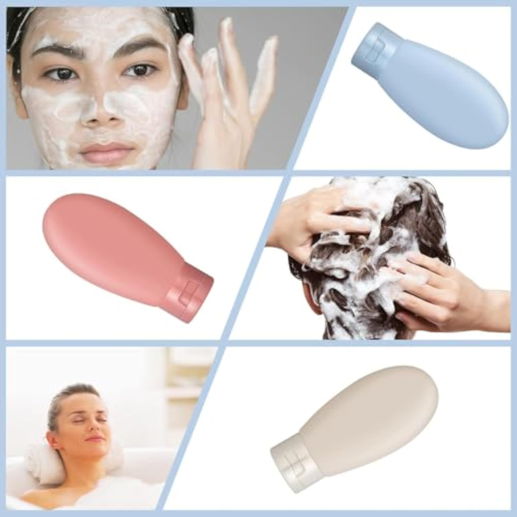3 Pcs Travel Squeezer Bottles Set for Handwash & Lotion