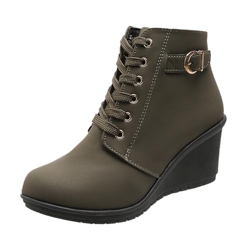 Bottines d'hiver à talons compensés femme contre le froid