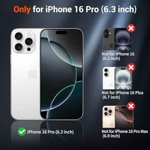 Image of SUPFINE Magnetic for iPhone 16 Pro Case (Compatible with MagSafe) (Military Grade Drop Protection) Slim Translucent Matte Shockproof with Anti-Fingerprint Phone Case,Lavender Gray