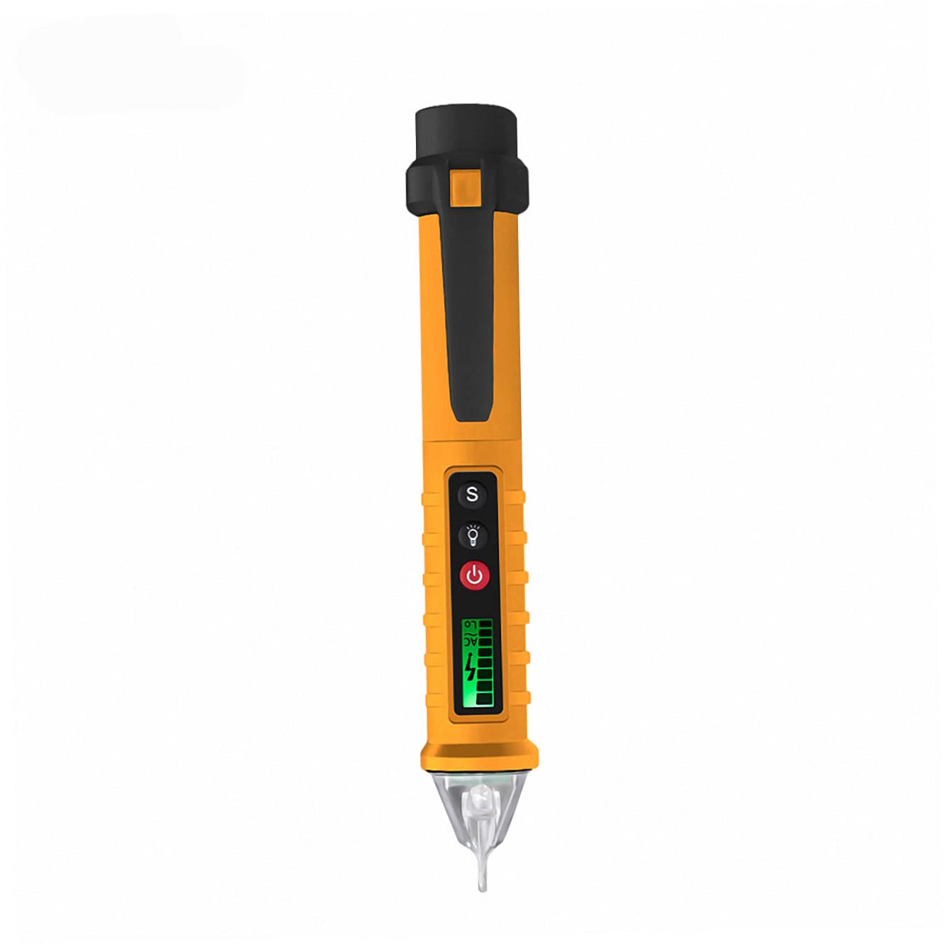 Prueba de Cable de Alimentación con Detector de Voltaje CA/CC Digital Amarillo
