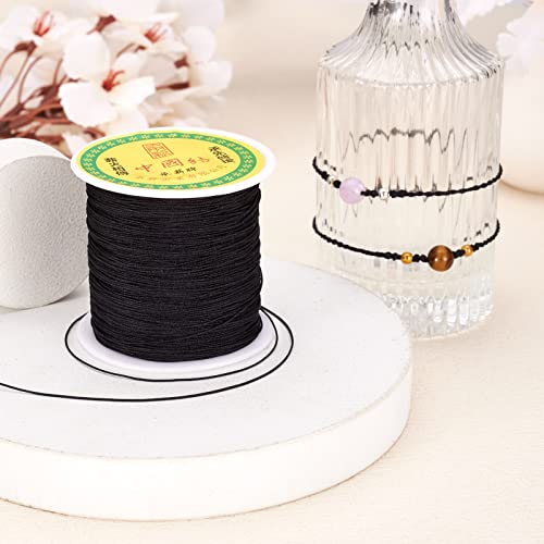 Craftdady 150yards 0.5mm Nylon Cord Braided Beading Thread Chinese Knotting Macrame Rope Cord String for DIY Bracelet Necklace Jewelry Making Black - Image 3