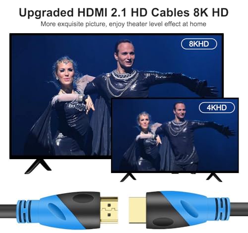 Image of 4K HDMI Cable - Rommisie 5 FT(HDMI 2.0,18Gbps) Ultra High Speed Gold Plated Connectors,Ethernet Audio Return,Video 4K,HD 1080p FullHD UHD 3D Compatible With Xbox Playstation Arc PS3 PS4 PS9 PC HDTV