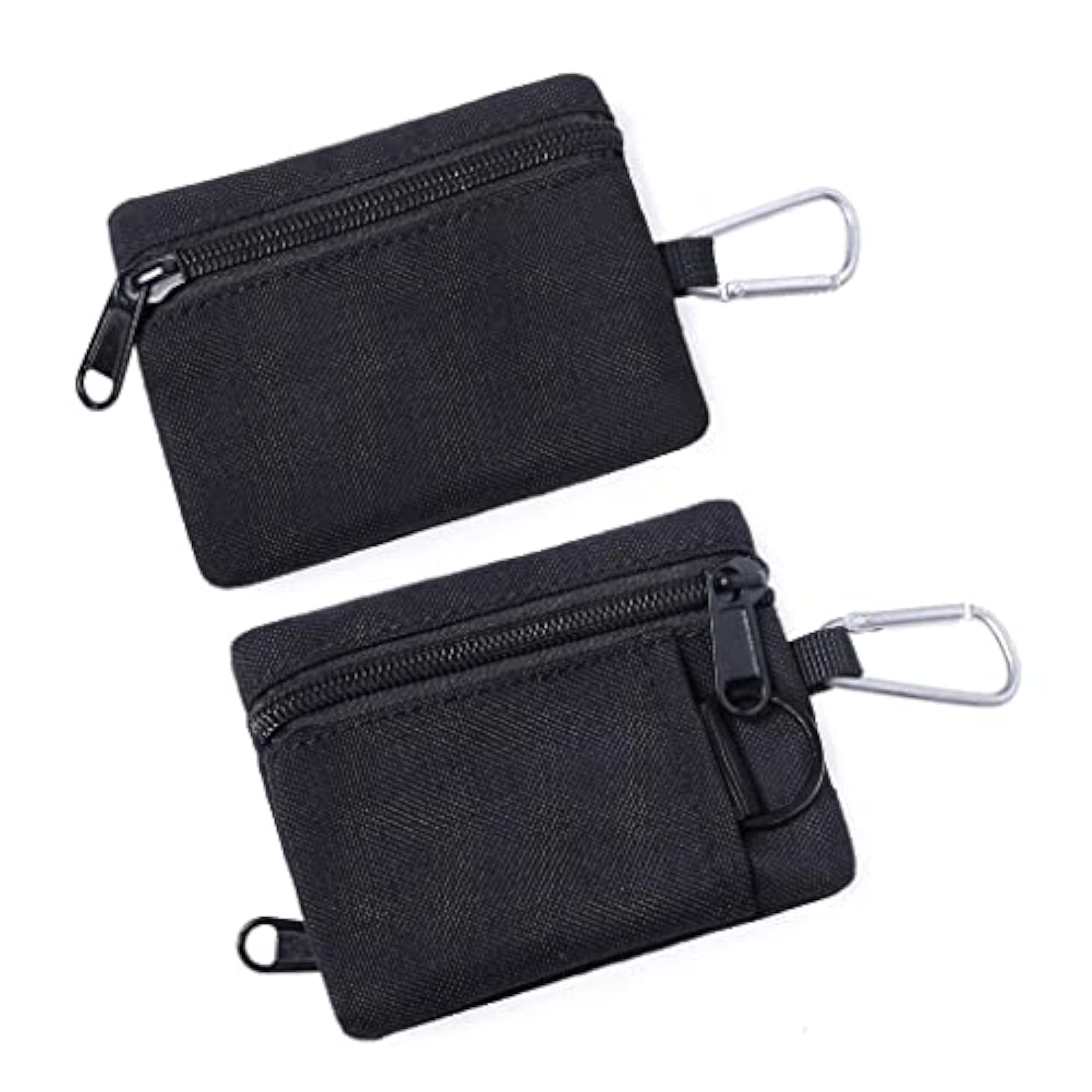 Minimalist Black Multi-purpose Money Wallet Bag with Zipper