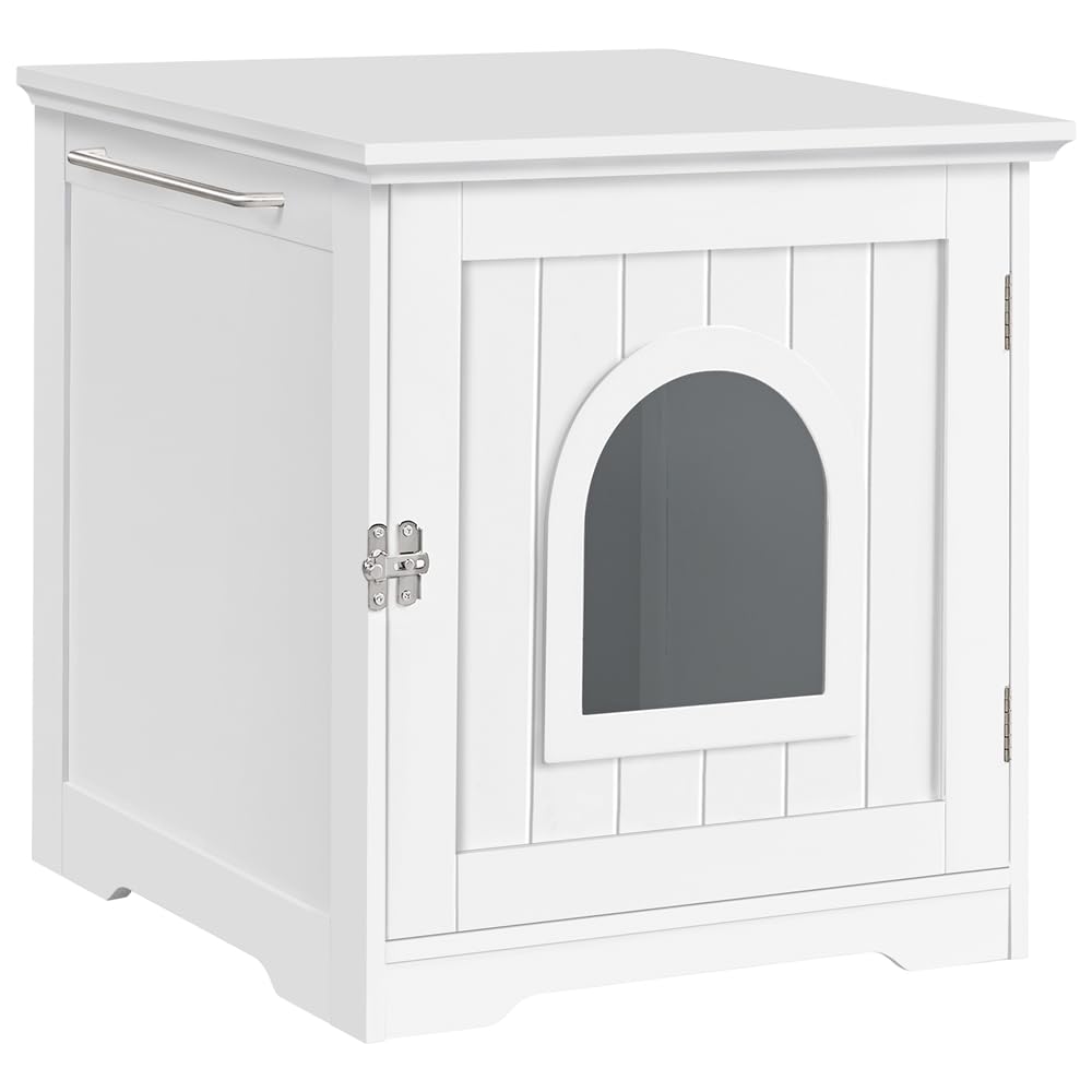 Yaheetech Casetta per Gatti Cuccia per Animali Domestici in Legno da Giardino Cuccia per Gatto Mobile Lettiera Multiuso Armadietto Nido per Gatti Cani 48,5 x 51 x 51,5 cm