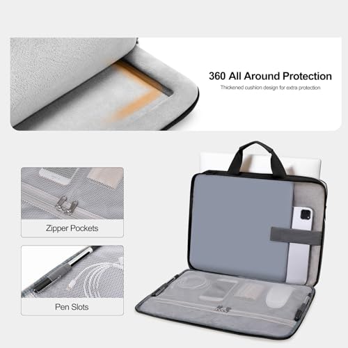 Image of MOSISO 360 Protective Laptop Bag, Shoulder Bag Double Layer Fluffy Padded Anti-theft Zipper