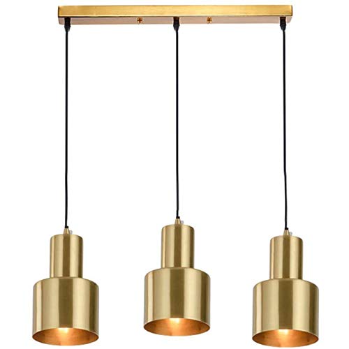3 Lumières Pendentif Lumière en Laiton Lustre Nordique De Luxe