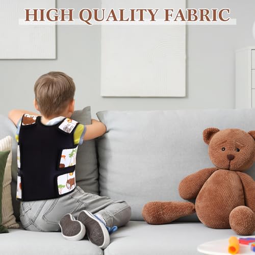 Image of Janmercy Kids Compression Vest Ages 2 to 9 Soft Adjustable Breathable Neoprene Comfort Vest for Boys Girls School Home Daily(Wildlife,Small)