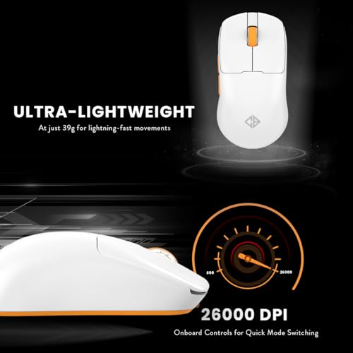 Image of Cosmic Byte Velox 39g Ultra-Light Tri-Mode Gaming Mouse | PixArt PAW3395 Sensor | 26,000 DPI | 650 IPS | 50G Acceleration | Paracord Cable | PTFE Feet | 1000Hz Polling | 230mAh Battery (White)