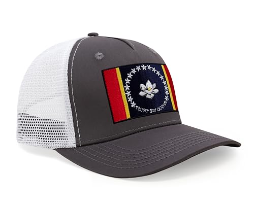 Image of International Tie State Hat for Men and Women, Adjustable Snapback Trucker Baseball Cap with Embroidered Patch