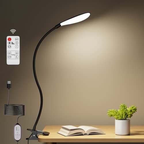 Clip on Light, 6W LED Reading Light Book Light, Eye Caring Reading Lamp, 6 Color & 10 Brightness with a Remote, Auto Off Timer, Perfect Clip Light for Bed Reading/Studying/Working,Adapter NOT Included Clip on Light, 6W LED Reading Light Book Light, Eye Caring Reading Lamp, 6 Color & 10 Brightness with a Remote, Auto Off Timer, Perfect Clip Light for Bed Reading/Studying/Working,Adapter NOT Included