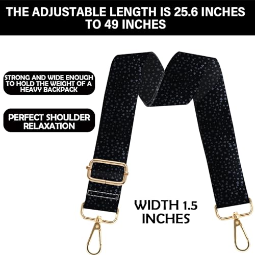 Image of Purse Strap Crossbody Shoulder Canvas Straps 1.5 inch Wide Replacement Adjustable Aesthetic Cute for Women Girls Bag
