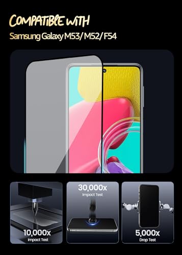 Image of Lensarmor Compatible with Samsung Galaxy M53 / M52 / F54 Screen Protector (1 Pack) - Premium 9H Tempered Glass, Military-Grade Protection, HD Clear Display, Anti-Fingerprint & Case-Friendly Fit